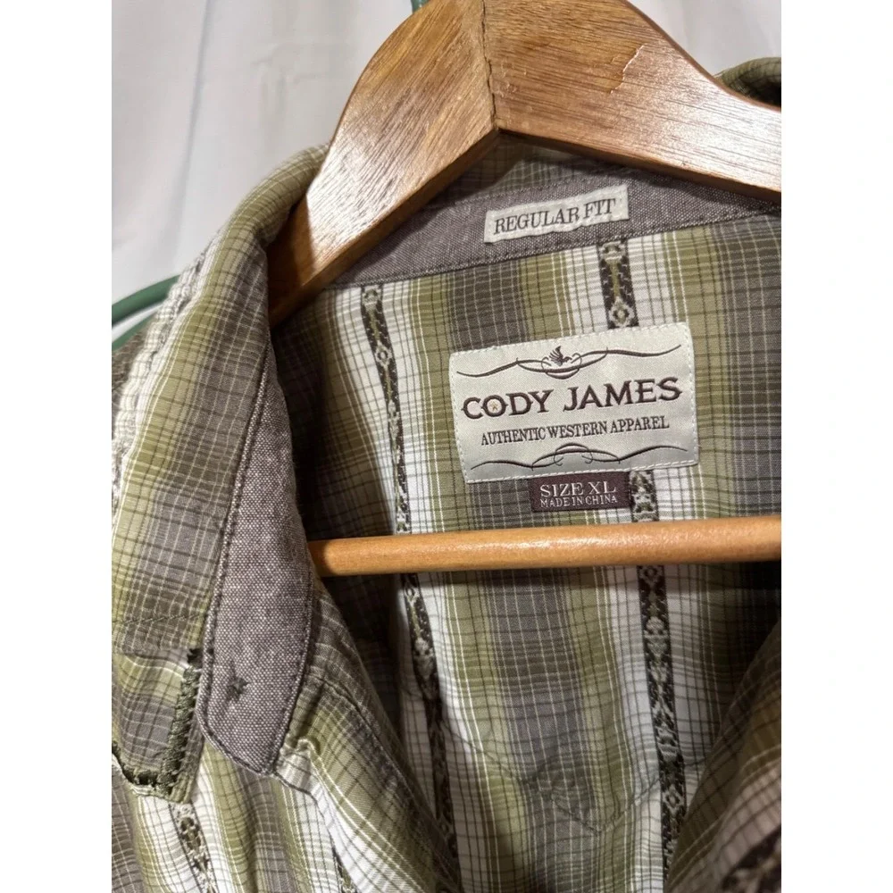 Cody James Western Shirt Mens XL Plaid Pearl Snap Short Sleeve Cowboy Ranch Rode